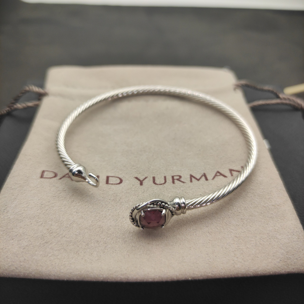 David Yurman twisted square diamond purple diamond bracelet